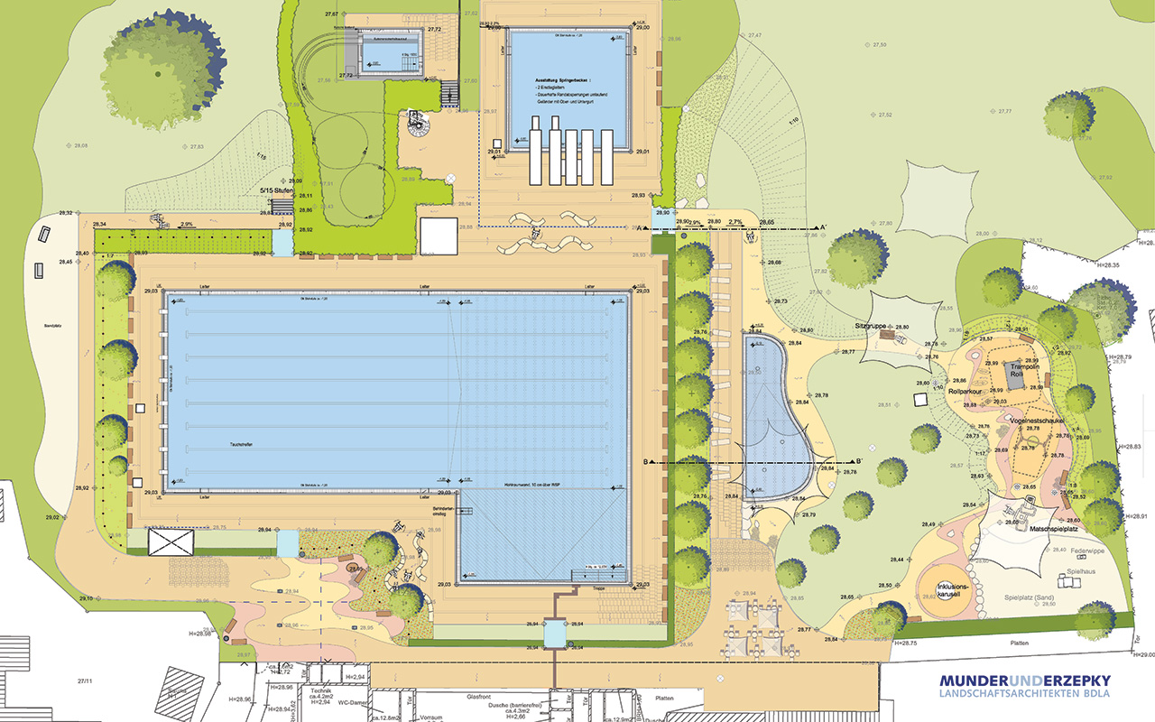 Freibad Adendorf Lageplan MuE Entwurf