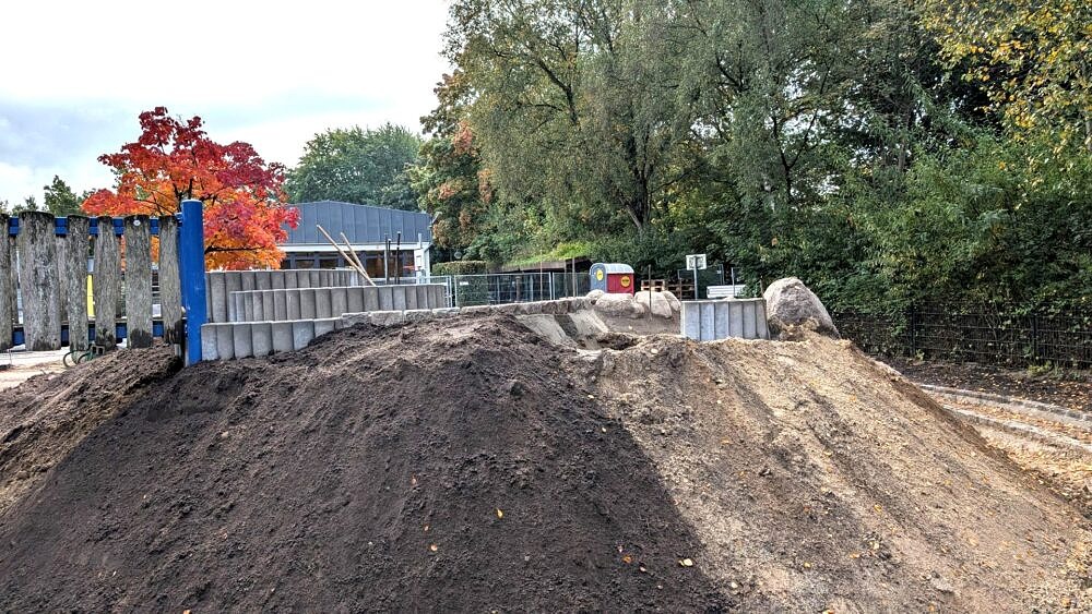 Grundschule Heidberg Norderstedt – Baufortschritt Tobehügel, Oktober 2025